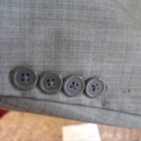 Louis Dell 'Olio Men's Silver Gray 3Btn/2Vents Suits Size 44XL W38 In33.5 - Picture 3 of 10